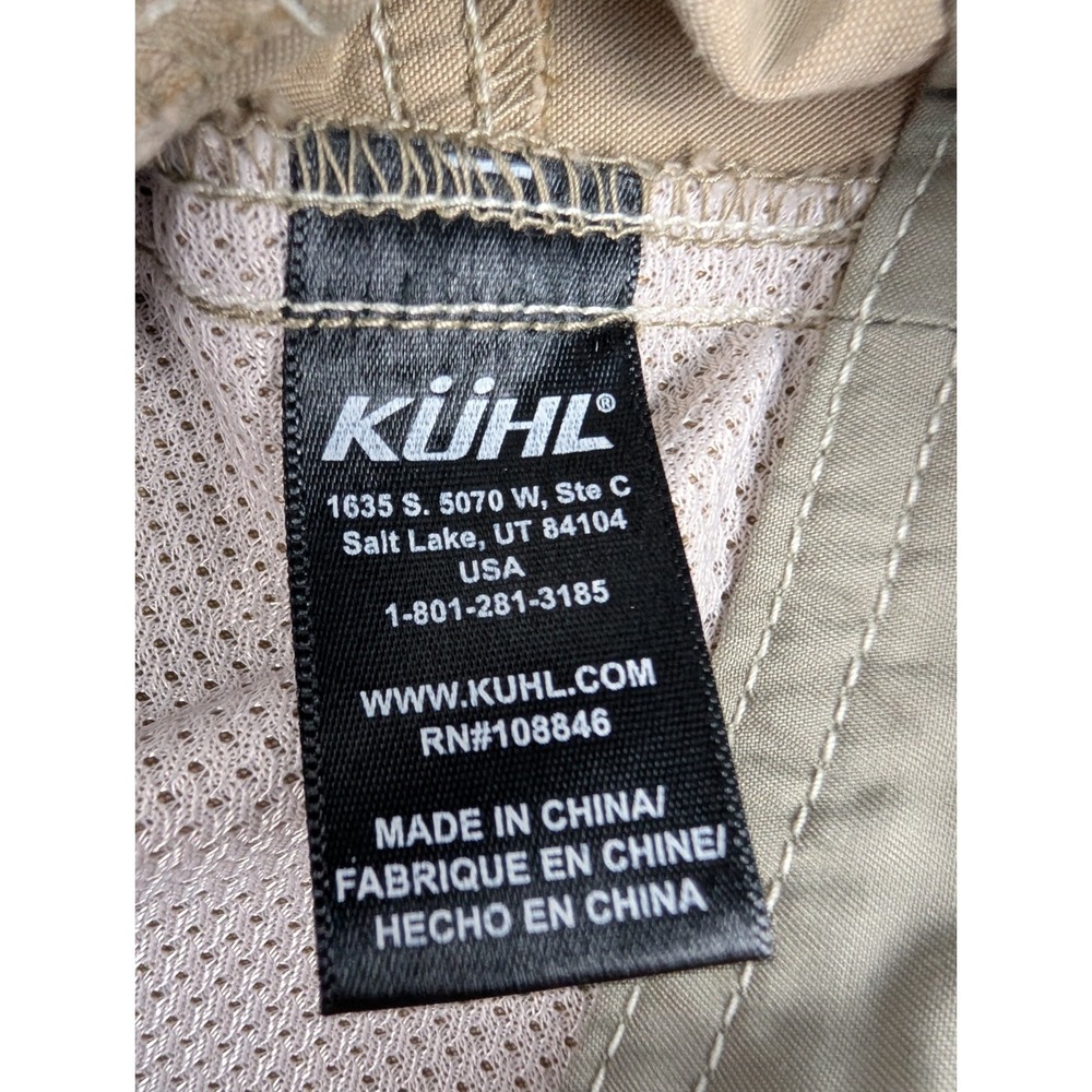 Kuhl Cargo Pants Men's 38x30 Khaki Cotton Blend Flat Front Hiking Workwear - Picture 13 of 14